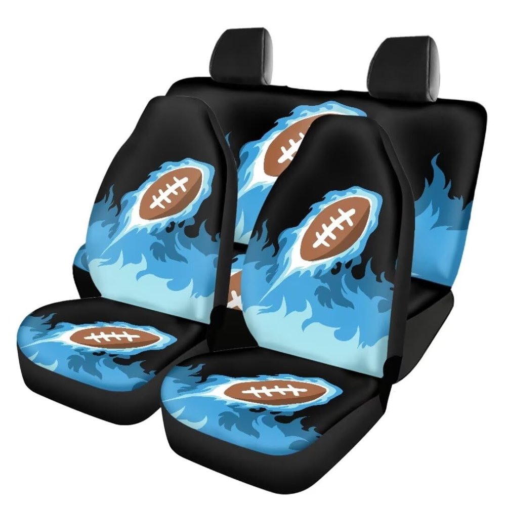 Beauty Collector Flying Rugby Front and Back Seat Cover Set Protector for Men, Car Seat Covers Full Set Universal Cool Winter Warm Seat Cushion Protector