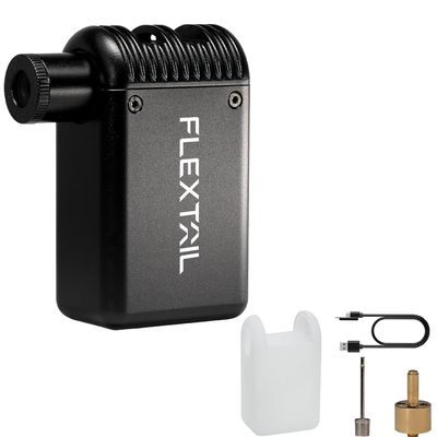 FLEXTAILGEAR Tiny Bike Tire Pump, 100PSI Electric Bicycle Pump, Protable Cycling Pump with Schrader and Presta valves, Integrated Safety Light, 80 Seconds Quick Inflation for Road Bike, Mountain Bike