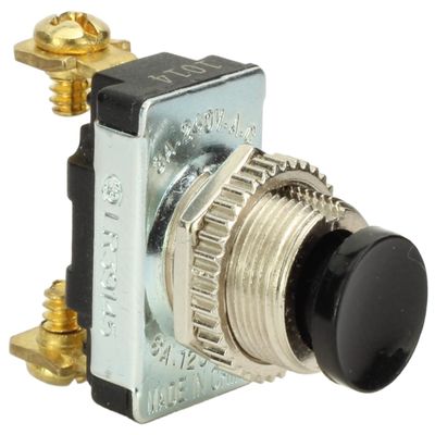 Fastronix 6A AC/DC Black Momentary Push Button Switch with Screw Terminals