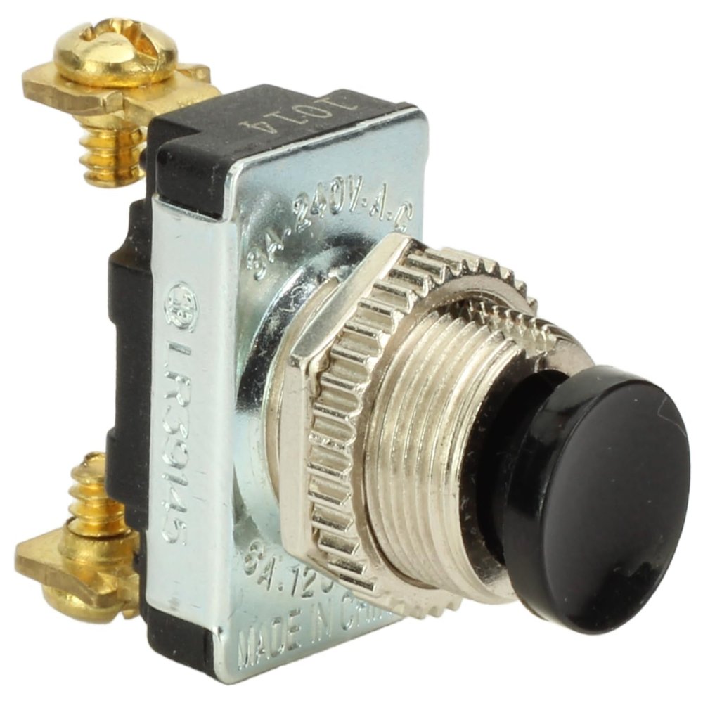 Fastronix 6A AC/DC Black Momentary Push Button Switch with Screw Terminals