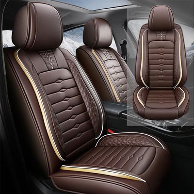 TNOKDY 2 Seat Covers for Lexus RX 350 2010-2024 Nappa Leather Car Seat Covers Waterproof and Dustproof Car Seat Protectors Comfort Car Seat Covers with AirbagCoffee