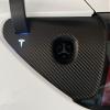 Custom Cut Graphics Charge Port Wrap for Tesla Model 3/Y (2017 to 2020.5), Gen 1.0 - Centered to Hinge (Carbon Fiber Black) view 1