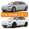 Custom Cut Graphics Charge Port Wrap for Tesla Model 3/Y (2017 to 2020.5), Gen 1.0 - Centered to Hinge (Carbon Fiber Black) view 3