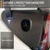 Custom Cut Graphics Charge Port Wrap for Tesla Model 3/Y (2017 to 2020.5), Gen 1.0 - Centered to Hinge (Carbon Fiber Black) view 4