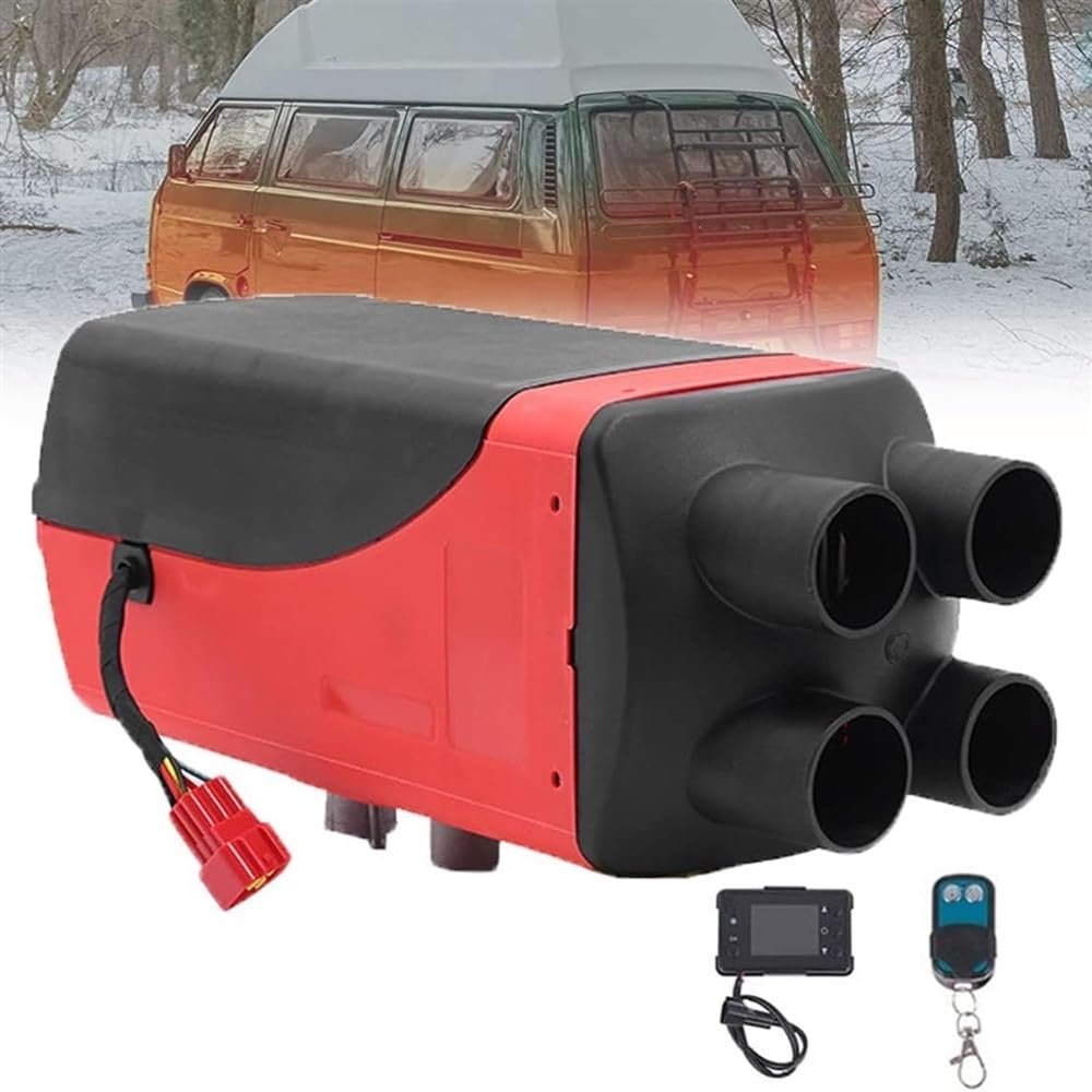 CHIPEL Diesel Air Heater 5KW, Parking Heating Diesel Night Heater, All-in-One Diesel Heater with Silencer Remote Control Used for Car Trucks Boat Bus RV and Trailer (Color : 4holes)