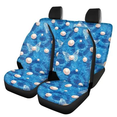 Beauty Collector Blue Tie Dye Pearl Car Seat Protector Full Set, Auto Seat Cover for Car, Truck SUV Back Seat Cover Seats Full Set, Universal fit for Vehicles Sedan