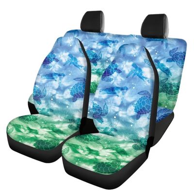 Beauty Collector Blue Green Turtle Car Seat Protector Full Set, Auto Seat Cover for Car, Truck SUV Back Seat Cover Seats Full Set, Universal fit for Vehicles Sedan