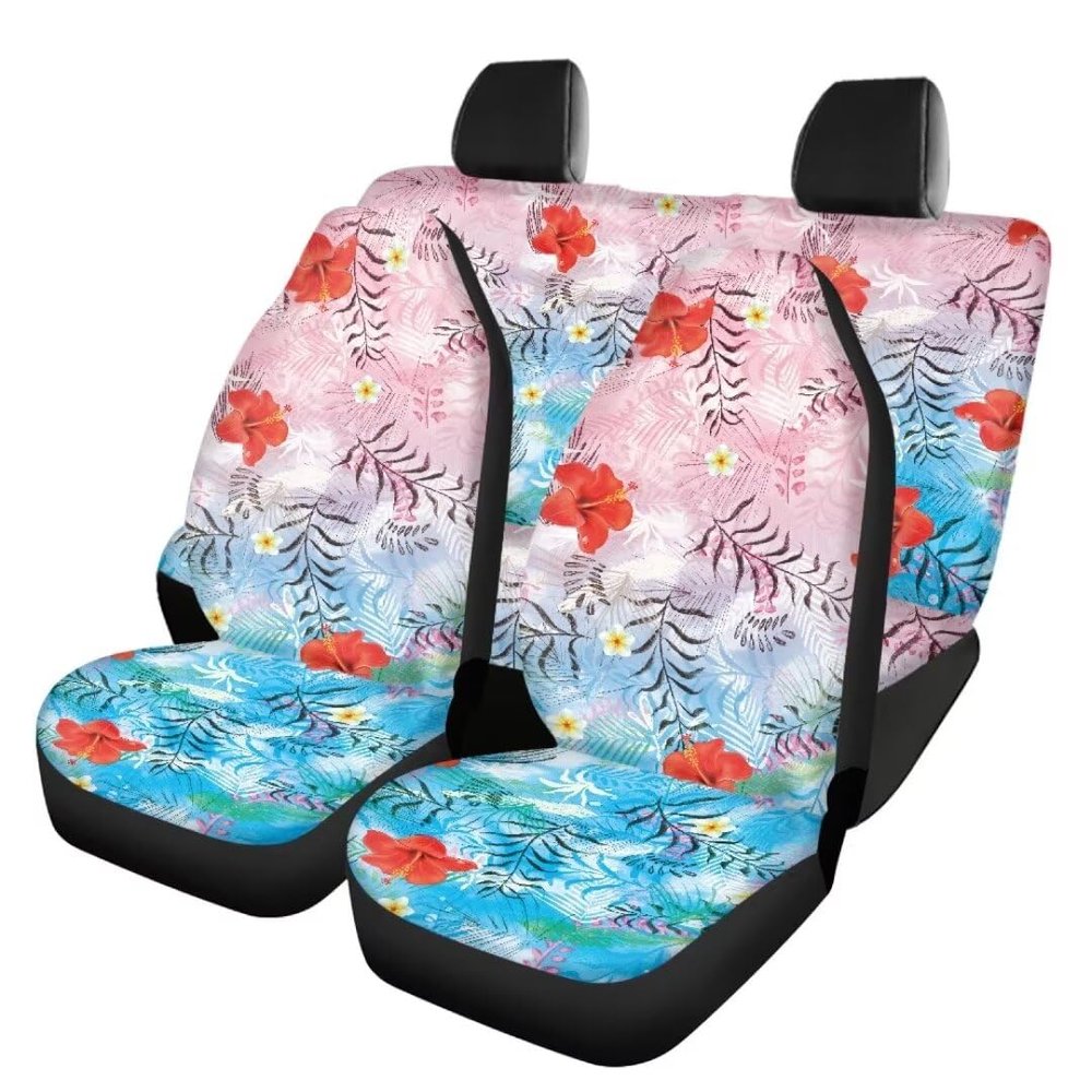 Beauty Collector Boho Flower Car Seat Protector Full Set, Auto Seat Cover for Car, Truck SUV Back Seat Cover Seats Full Set, Universal fit for Vehicles Sedan