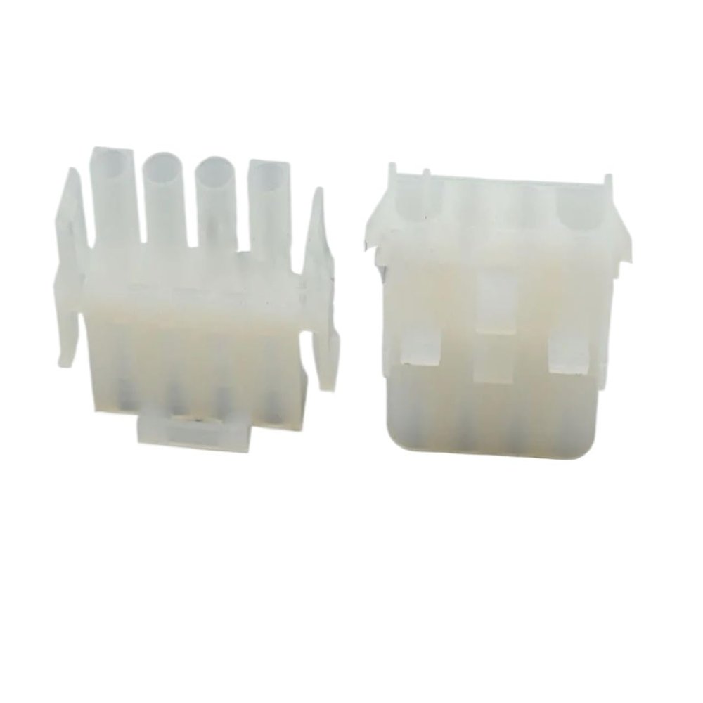 Milkweed Multi-purpose 1set 63080 4 Pin Electrical Wire Connector Plug 6.3mm 4P Male Female Connectors Kit (Housing + Terminal) Fit Fit Compatible Car, White