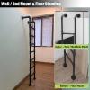 White Black Window Well Ladder, Loft Bed Ladder 7 6 5 4 feet High, Heavy-Duty Iron Bunk Ladders for Trailers Campers Garage Basement, with Foam Steps Padding ( Color : Black , Size : 6.5ft/78in/198cm view 2