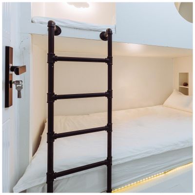 50 52 53 60 66 72 80 Inch Attic Ladder, High Twin Bunk Bed Ladder for RVs Kid Room School, Heavy-Duty Wrought Iron Climbing Ladders, with Hardware ( Color : Black , Size : 80inch/6.7ft/203cm H )