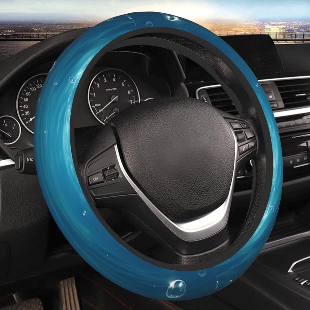 Elastic Stretch Steering Wheel Cover Universal 15 Inch Automotive Steering Wheel Cover Sea Pearl Car Steering Wheel Cover Fit SUV Vans Cars Trucks