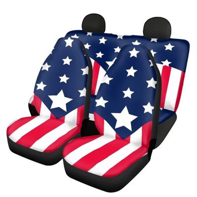 Beauty Collector Flag Star Front Seat Covers Rear Bench Cover, Seat Protection Cove Car Full Set, Car Front Seat Cushion for Pets Child Car Seat Protector