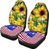 Beauty Collector Sparkly Flag Sunflower Front Seat Covers Rear Bench Cover, Seat Protection Cove Car Full Set, Car Front Seat Cushion for Pets Child Car Seat Protector view 3