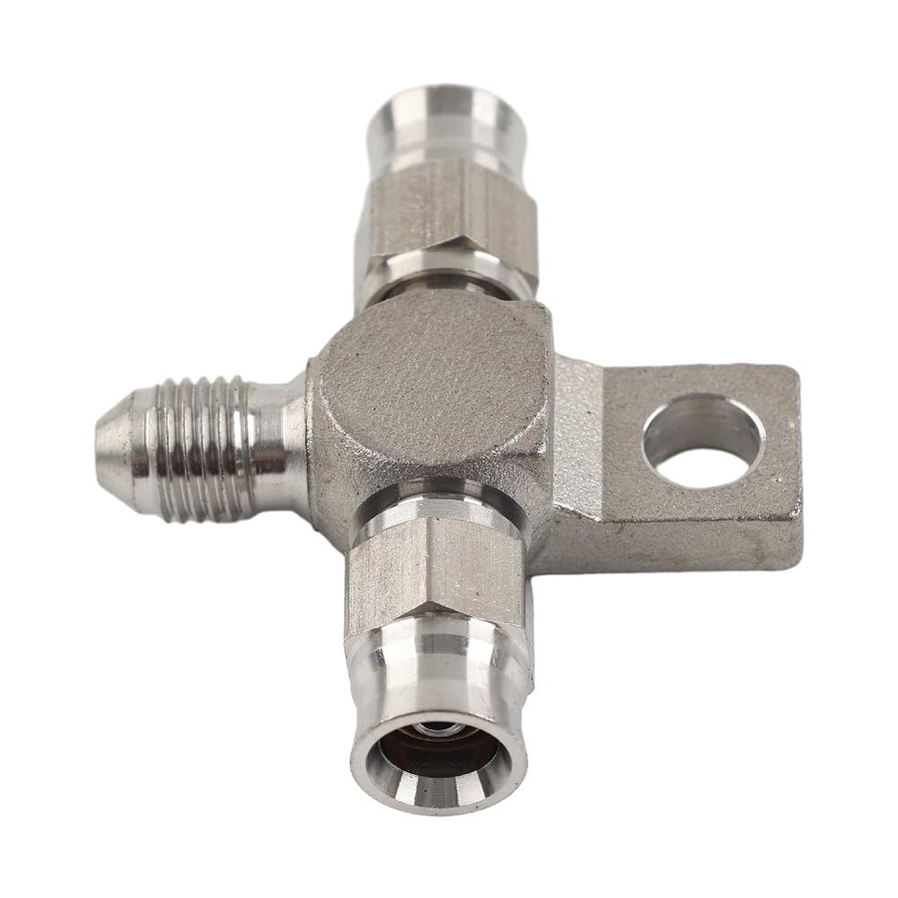 GZYF 1PC AN-3 Tee Brake Hose AN3 to Hose End Fittings with Locating Lug Stainless Steel For Racing Motorbike Brake Hose Motorcycle Universal