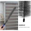 PartyKindom Refrigerator Coil Cleaning Brush with Non-Slip Handle Radiator Cleaning Tool for Air Conditioner Vent and Dryer Lint Removal Hard Bristle Household Dust Cleaner 23.62In view 3