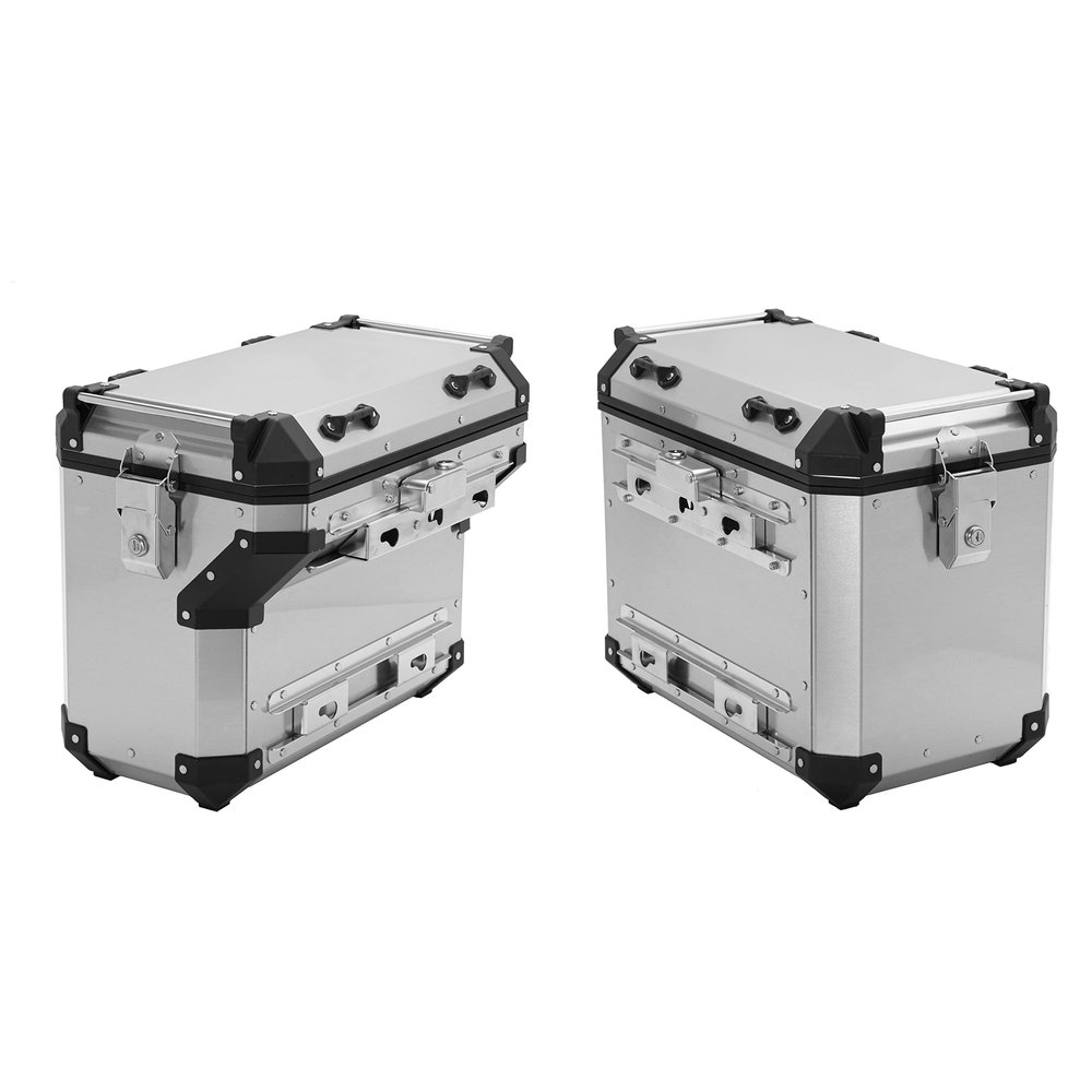 SFriding Aluminum 42L+36L Side Cases for Honda CRF1000L Africa Twin 2016-2017, Trunk Bag Luggage Box with Mounting Bracket and Security Locks, Black