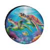 Two Turtles in Sea Tire Covers Wheel Cover Protectors Waterproof UV Protection Spare Tire Cover Universal Fit for RV SUV Truck Travel Trailer Accessories view 1