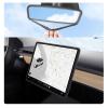 GOOYOGOO 2 Set,Screen Protector Silicone Frame + Rear View Mirror Cover for Tesla Model 3 Model Y, 15" Center Control Touchscreen,Knee Protection/Anti-bump/Durable (Black) view 1