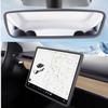 GOOYOGOO 2 Set, Screen Protector Silicone Frame + Rear View Mirror Cover for Tesla Model 3 Model Y, 15" Center Control Touchscreen,Knee Protection/Anti-bump/Durable (Grey) view 1