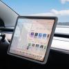 GOOYOGOO 2 Set, Screen Protector Silicone Frame + Rear View Mirror Cover for Tesla Model 3 Model Y, 15" Center Control Touchscreen,Knee Protection/Anti-bump/Durable (Grey) view 2