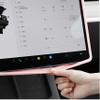 GOOYOGOO Screen Protector Silicone Frame + Rear View Mirror Cover for Tesla Model 3 Model Y, 15" Center Control Touchscreen,Knee Protection/Anti-bump/Durable (PINK) view 3