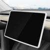 GOOYOGOO 2 Set,Screen Protector Silicone Frame + Rear View Mirror Cover for Tesla Model 3 Model Y, 15" Center Control Touchscreen,Knee Protection/Anti-bump/Durable(White) view 2