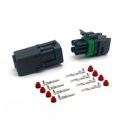Qingqing Store 1 Set 1 2 3 4 6 Pin Way GM Automotive Female Male Weather Pack Electrical Socket Automobile Connectors (Color : 1 set of 4P(square), Size : 1 set)