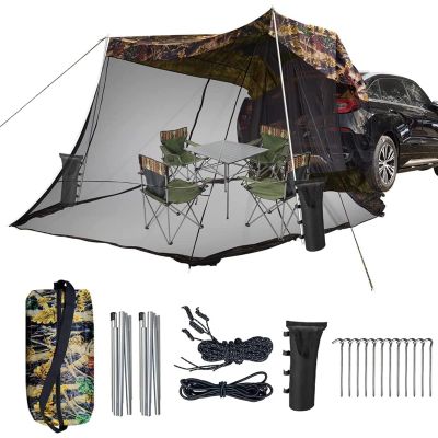 Tents Tailgate Shade Car Awning Tent,Lightweight Portable Car Rear Hatch Tents for Various SUV Travel Camping, 4 Persons with Screen Room (Color : Camouflage, Size : 300 * 200 * 200cm)