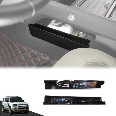 HIRUFAIT Center Console Side Organizer Tray Compatible with L@nd Rover Defender 90/110/130 2020-2023 Accessories, Gear Shift Side Storage Box ABS Black 2PCS