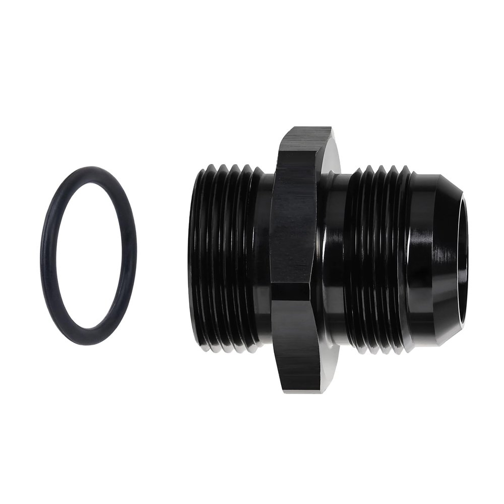 EVIL ENERGY 16AN Flare to 16AN ORB Male Fuel Rail Adapter Fitting Black