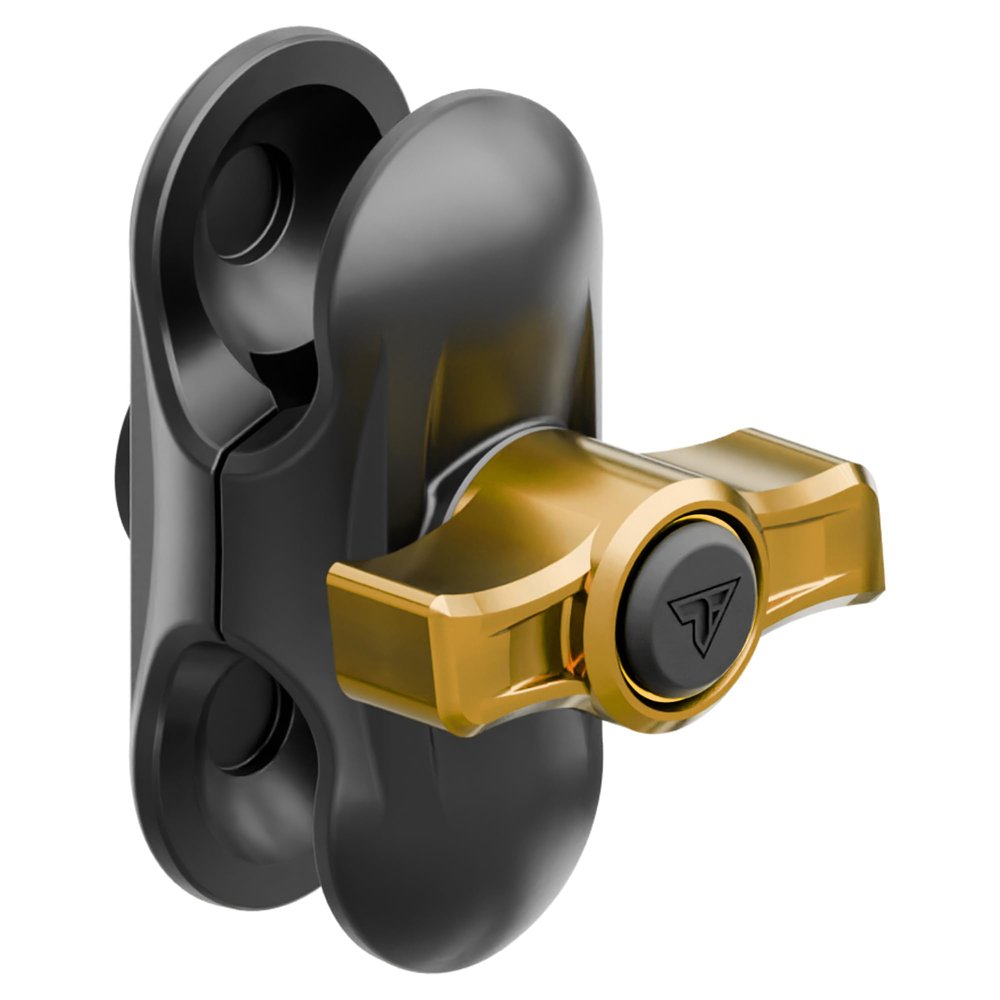 Tackform 2" Long Metal 20mm Ball and Socket Arm DuraLock 20 Series | Dual 20mm Sockets with Optional Anti-Theft Knob | Black with Yellow Billet Accent Kit