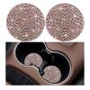 Ziciner 2PCS Bling Car Cup Holder Coaster, 2.73 Inch Anti-Slip Cup Insert Coasters, Crystal Rhinestone Auto Drink Cup Mat, Universal Interior Decor Car Accessories for Women Girls (Golden) view 1