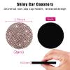 Ziciner 2PCS Bling Car Cup Holder Coaster, 2.73 Inch Anti-Slip Cup Insert Coasters, Crystal Rhinestone Auto Drink Cup Mat, Universal Interior Decor Car Accessories for Women Girls (Golden) view 2