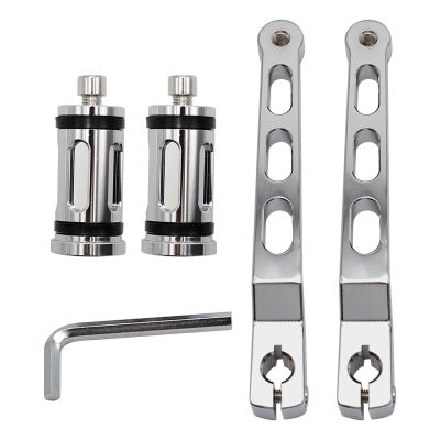 Hoypeyfiy Motorcycle Heel Toe Gear Shift Lever Gear Shift Pedal Lever Arms with Shifter Peg Black Replacement for Harley FL Softail Tri Glide Trikes Touring Electra Glide Road King (Silver)