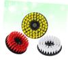 PartyKindom 3pcs Hollow Drill Clean Brush Efficient Cleaning for Leather Plastic Brushes for Furniture Car Interiors Yellow view 3