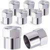 MEAJOO 8PCS Metal Brass Tire Valve Stem Caps, Airtight Seal Heavy Duty Dustproof, Universal Tire Valve Stem Covers for Cars, SUV, Trucks, Bikes, Motorcycles, Bicycles(Silver) view 1