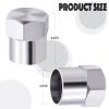 MEAJOO 8PCS Metal Brass Tire Valve Stem Caps, Airtight Seal Heavy Duty Dustproof, Universal Tire Valve Stem Covers for Cars, SUV, Trucks, Bikes, Motorcycles, Bicycles(Silver) view 2