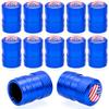 MEAJOO 12PCS USA Flag Tire Valve Stem Caps, with Plastic Liner, Anodized Alloy Universal Tire Valve Stem Covers for Cars, SUV, Trucks, Bikes, Motorcycles, Bicycles(Blue) view 1