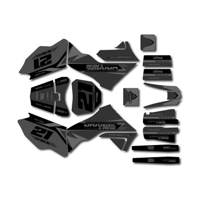 Kalair GFX Graphics Kit for Losi PROMOTO-MX RC Motorcycle Dirt Bike (All Years) Crew Series Smoke 21 Mil - Pro Edition - Dirt Pit Bike Motorcycle Sticker, Dirtbike Racing Decal Motocross no-Plastics