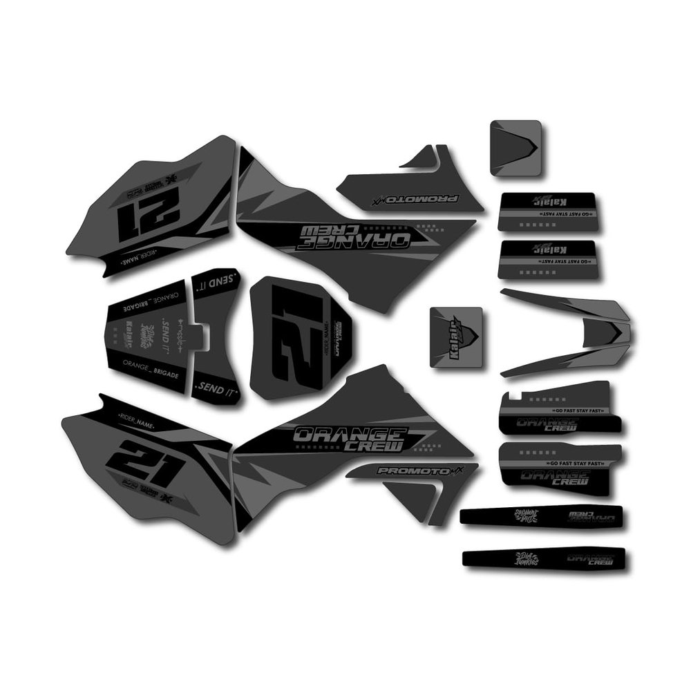 Kalair GFX Graphics Kit for Losi PROMOTO-MX RC Motorcycle Dirt Bike (All Years) Crew Series Smoke 21 Mil - Pro Edition - Dirt Pit Bike Motorcycle Sticker, Dirtbike Racing Decal Motocross no-Plastics