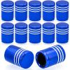 MEAJOO 12PCS Tire Valve Stem Caps, with Plastic Liner, Corrosion Resistant Leak-Proof, Anodized Alloy Universal Tire Valve Stem Covers for Cars, SUV, Trucks, Bikes, Motorcycles, Bicycles(Blue) view 1