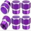MEAJOO 6PCS Car Tire Valve Stem Caps, with Rubber O-Ring,Corrosion Resistant Leak-Proof, Aluminum Universal Wheel Tyre Stem Covers for Cars, SUV, Trucks, Bikes, Motorcycles, Bicycles(Purple) view 1