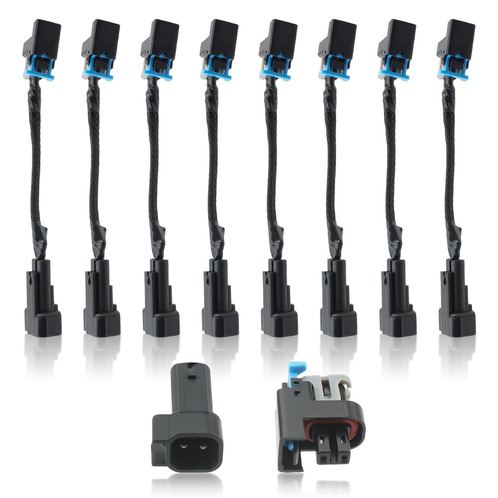 GoaMotors 8PCS Fuel Injector Wire Harness Adapter Kit Fit for LS Gen 3 Tuck USACAR EV6 to Mini Delphi Multec 2 Fuel Injector, Wire length 11cm