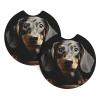 Pad Dachshund Print Car Coasters for Cup Holder Universal Non-Slip Cup Holders 2 Pack Insert Cup Holder Pad Car Interior Car Cup Mat with A Finger Notch view 1