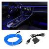 EL Wire Interior Car LED Strip Lights, USB Car Neon Light Strip with Sewing Edge, 16FT Neon Light 5V with Fuse Protection, Electroluminescent Car Indoor Decorations (Blue) view 1