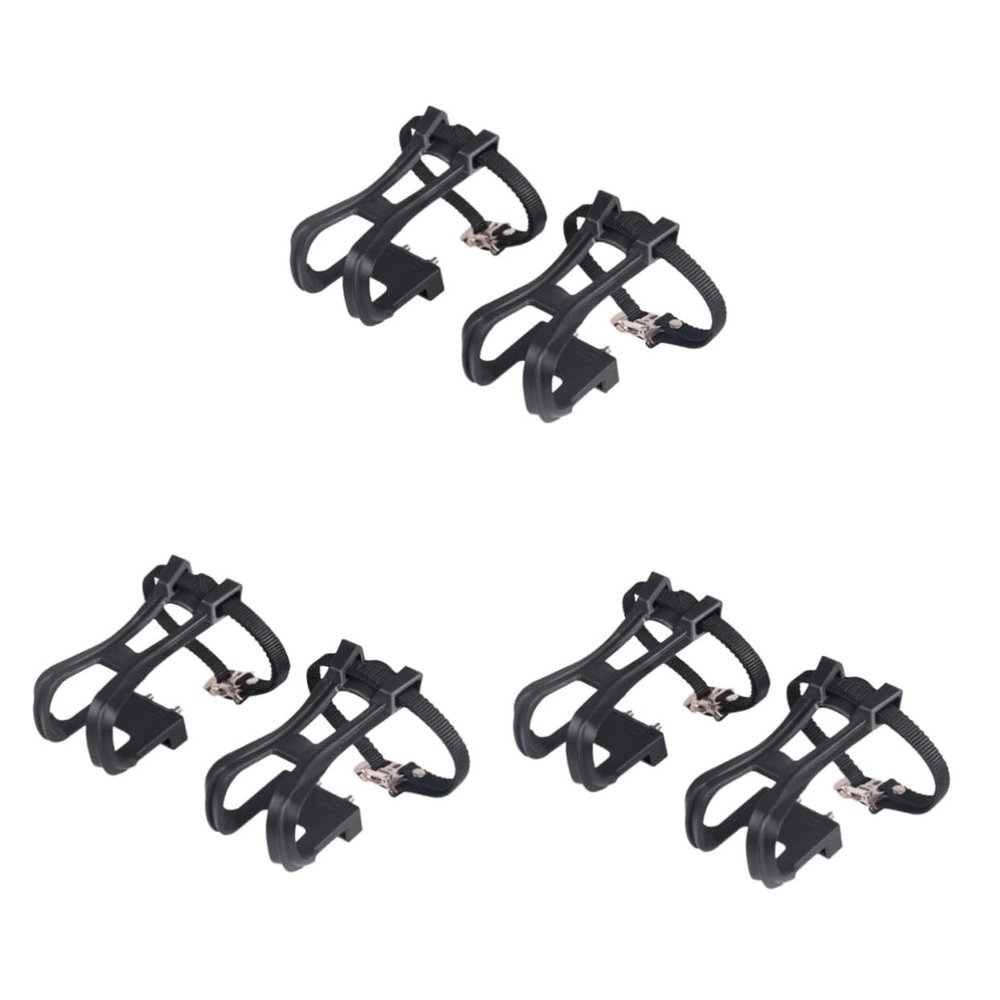 FOMIYES 3pairs Nylon Toe Clip Straps for Cycling Pedals Black Dog Mouth Covers for Road Mountain Bikes Easy Installation Fits Removable Reflector Pedals