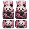 Amzprint Panda Rubber Floor Mats for Women Cherry Blooming 4 Piece Car Mat Set Universal for SUV Truck All Weather Mats Car view 1