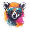 MotorCart Basics Cool Lemur Sticker - Vinyl Waterproof Decal for Car, Laptop, Wall, Window, Door, Water Bottle, Bumper Sticker Size - 3'' Longer Side view 1