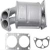 New Front Rear Catalytic Converter Right Passenger And Left Driver Side Replacement For Nissan Sentra | GXE | XE | CA | 2000 2001 2002 4 Cyl 1.8L With Gaskets 13 in. overall length Manifold Converter view 1